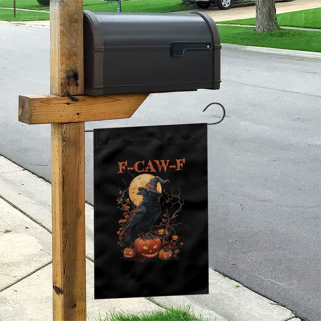 Funny Halloween F Caw F Garden Flag Black Crow Moon Gothic Spooky Season TS11 Print Your Wear