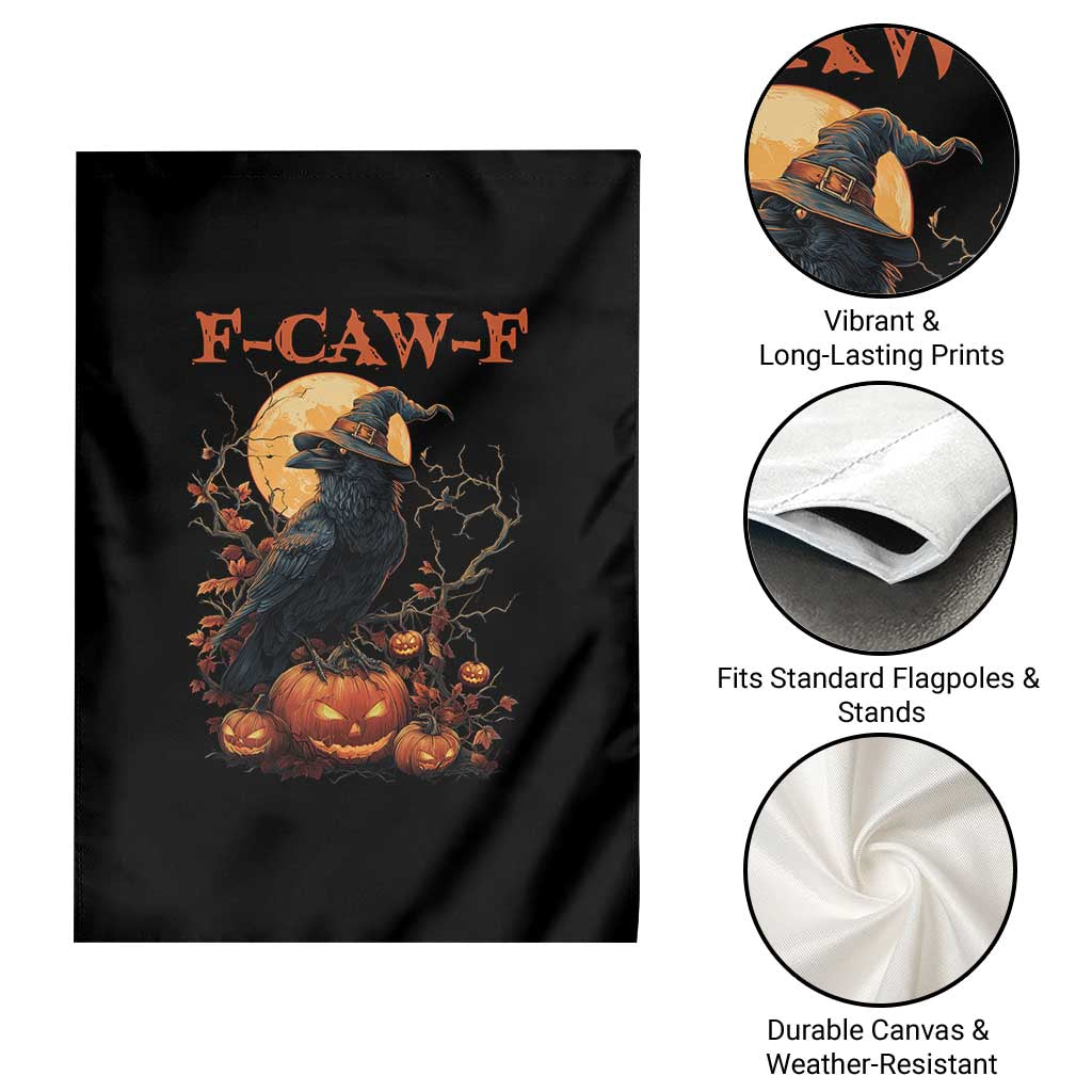 Funny Halloween F Caw F Garden Flag Black Crow Moon Gothic Spooky Season TS11 Print Your Wear