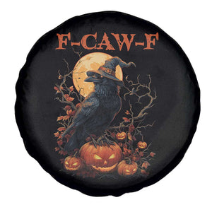 Funny Halloween F Caw F Spare Tire Cover Black Crow Moon Gothic Spooky Season TS11 Print Your Wear