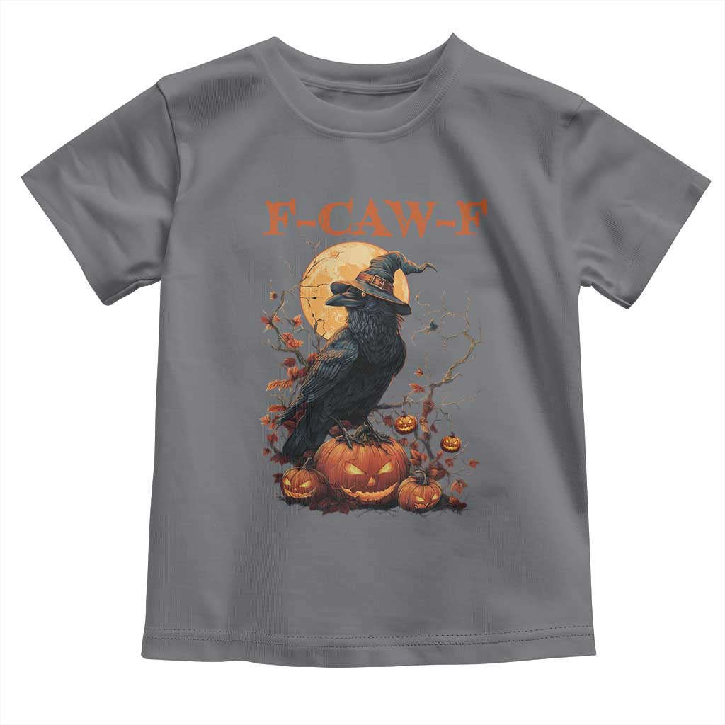 Funny Halloween F Caw F Toddler T Shirt Black Crow Moon Gothic Spooky Season TS11 Charcoal Print Your Wear