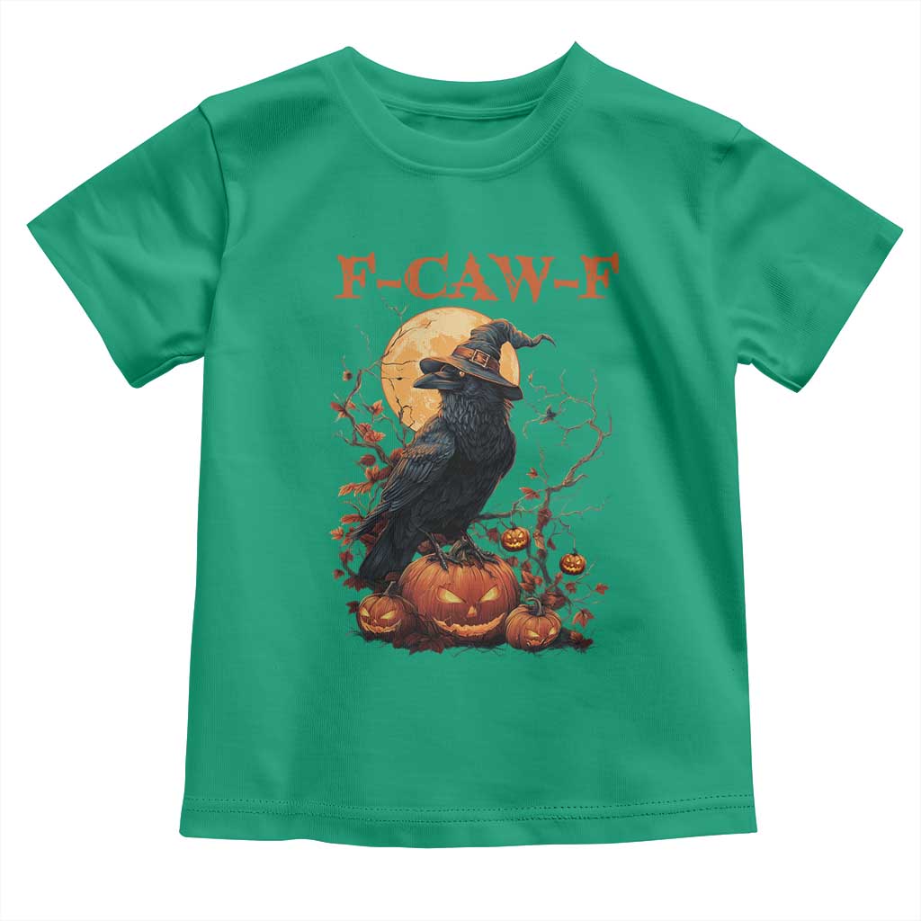 Funny Halloween F Caw F Toddler T Shirt Black Crow Moon Gothic Spooky Season TS11 Irish Green Print Your Wear
