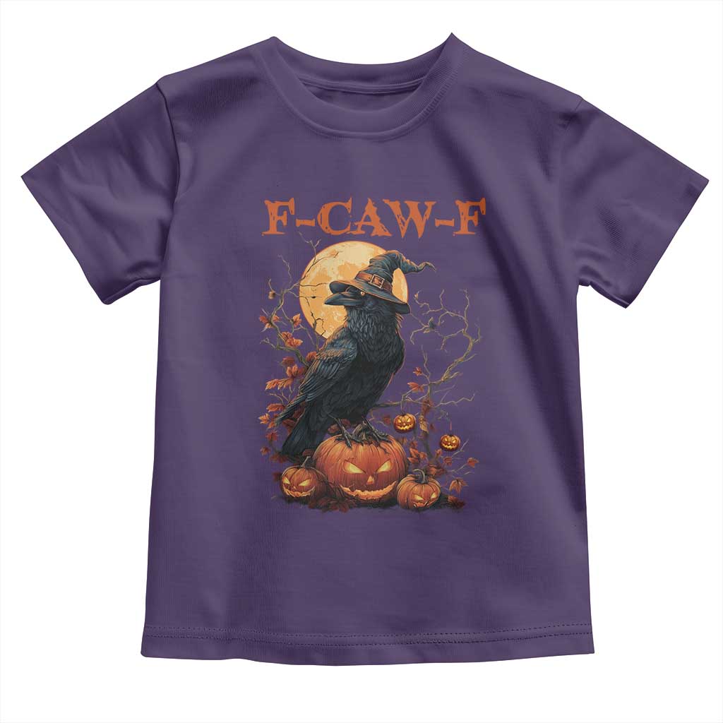 Funny Halloween F Caw F Toddler T Shirt Black Crow Moon Gothic Spooky Season TS11 Purple Print Your Wear