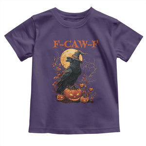 Funny Halloween F Caw F Toddler T Shirt Black Crow Moon Gothic Spooky Season TS11 Purple Print Your Wear