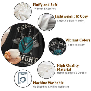 Funny Feel Safe At Night Sleep With A Shieldmaiden Throw Blanket Viking Pride TS11 Print Your Wear
