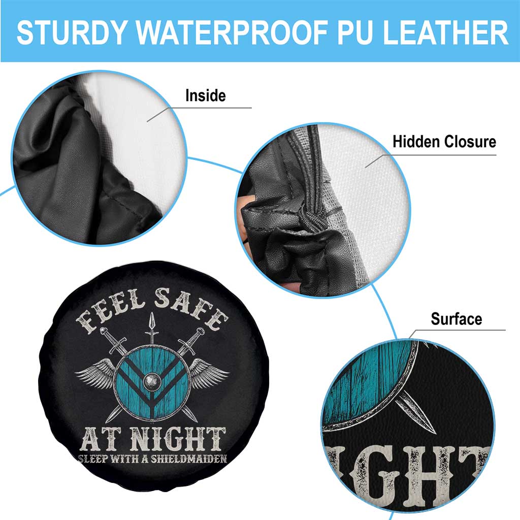 Funny Feel Safe At Night Sleep With A Shieldmaiden Spare Tire Cover Viking Pride TS11 Print Your Wear