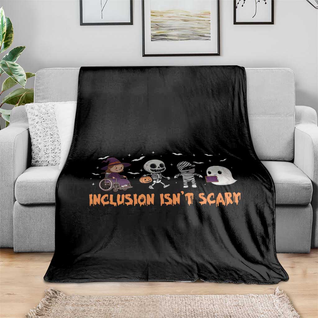 Halloween Teacher Throw Blanket Inclusion Isn't Scary Cute Skeleton Ghost Witch TS11 Print Your Wear