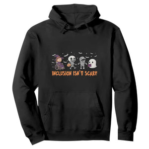 Halloween Teacher Hoodie Inclusion Isn't Scary Cute Skeleton Ghost Witch TS11 Black Print Your Wear