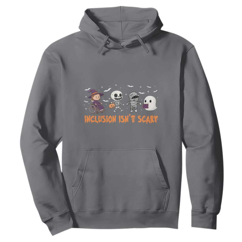 Halloween Teacher Hoodie Inclusion Isn't Scary Cute Skeleton Ghost Witch TS11 Charcoal Print Your Wear
