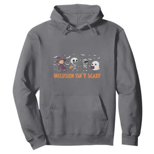 Halloween Teacher Hoodie Inclusion Isn't Scary Cute Skeleton Ghost Witch TS11 Charcoal Print Your Wear