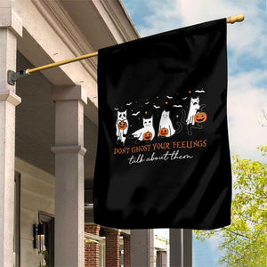 Halloween School Counselor Garden Flag Don't Ghost Your Feelings Talk About Them Ghost Cats TS11 Print Your Wear