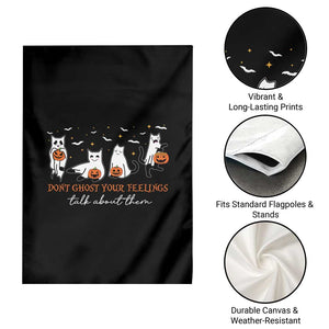 Halloween School Counselor Garden Flag Don't Ghost Your Feelings Talk About Them Ghost Cats TS11 Print Your Wear