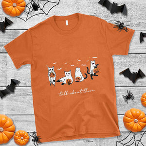 Halloween School Counselor T Shirt Don't Ghost Your Feelings Talk About Them Ghost Cats TS11 Orange Print Your Wear
