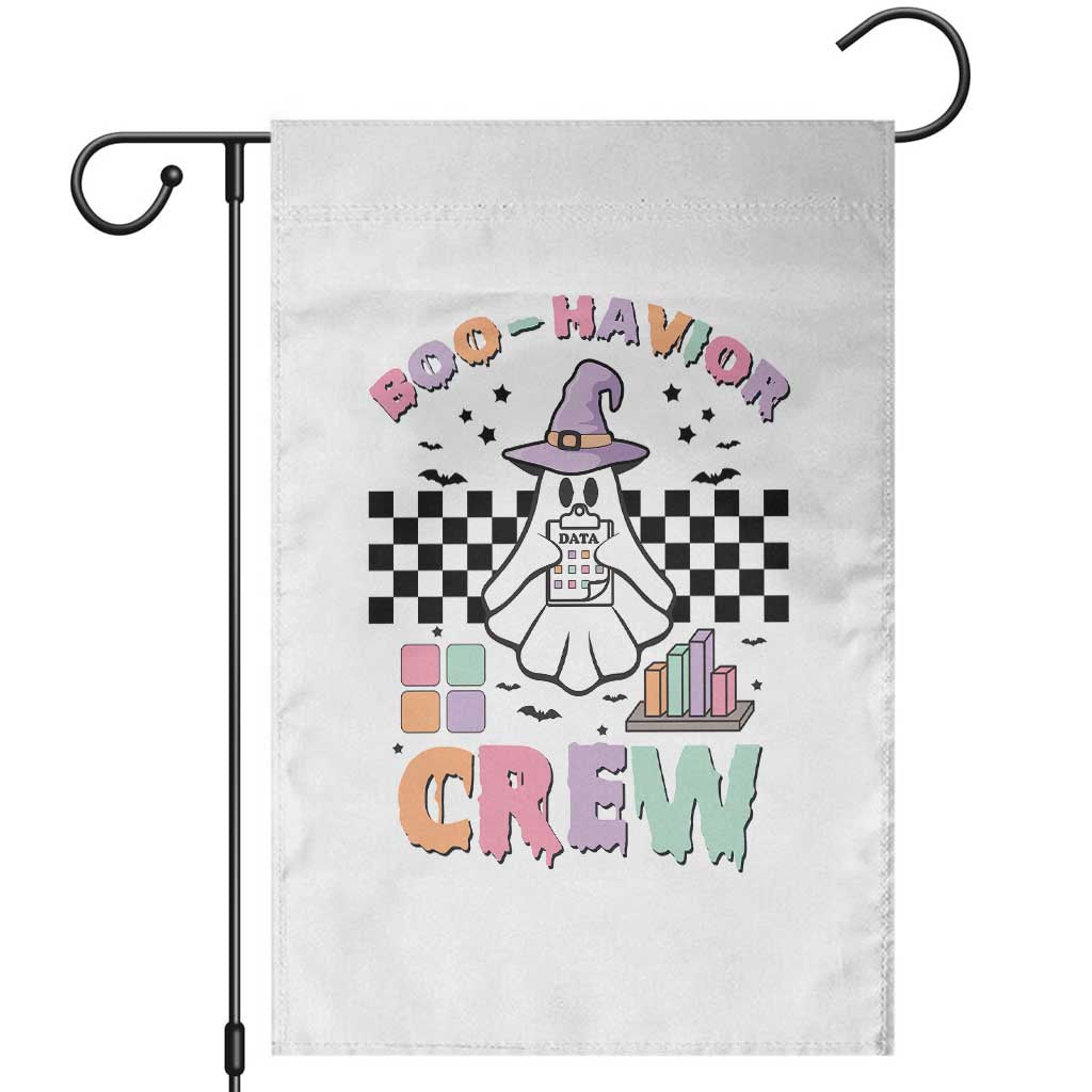 Funny Halloween Behavior Analyst Garden Flag Boo-Havior Retro Ghost Witch ABA RBT TS11 White Print Your Wear