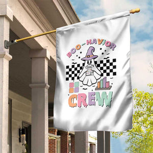 Funny Halloween Behavior Analyst Garden Flag Boo-Havior Retro Ghost Witch ABA RBT TS11 Print Your Wear