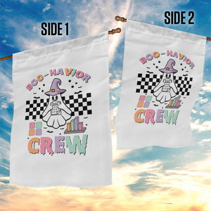 Funny Halloween Behavior Analyst Garden Flag Boo-Havior Retro Ghost Witch ABA RBT TS11 Print Your Wear