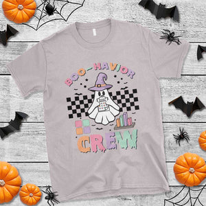 Funny Halloween Behavior Analyst T Shirt Boo-Havior Retro Ghost Witch ABA RBT TS11 Ice Gray Print Your Wear