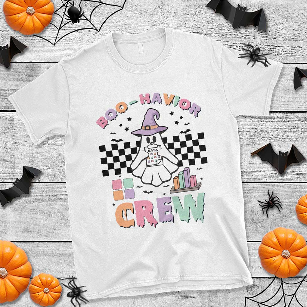 Funny Halloween Behavior Analyst T Shirt Boo-Havior Retro Ghost Witch ABA RBT TS11 White Print Your Wear