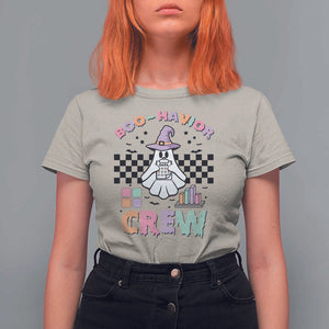 Funny Halloween Behavior Analyst T Shirt For Women Boo-Havior Retro Ghost Witch ABA RBT TS11 Sand Print Your Wear