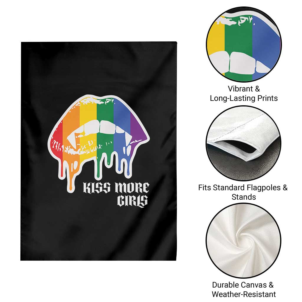 LGBT Lesbian Halloween Garden Flag Kiss More Girls Rainbow Vampire Lips TS11 Print Your Wear