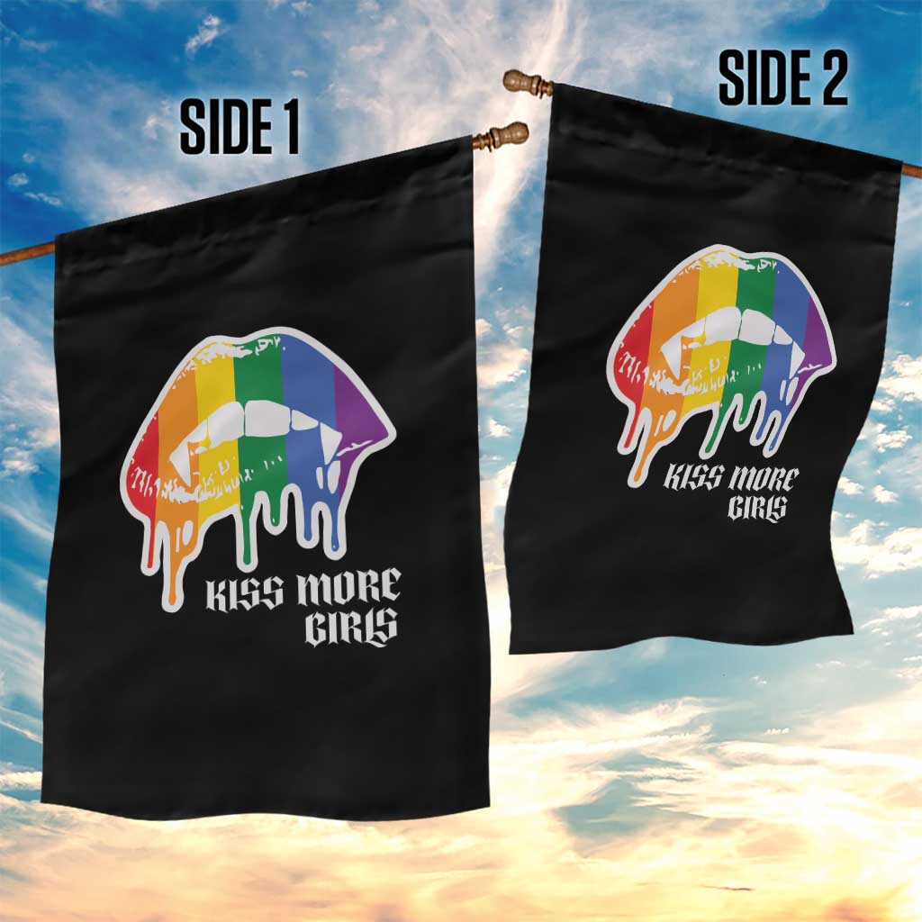 LGBT Lesbian Halloween Garden Flag Kiss More Girls Rainbow Vampire Lips TS11 Print Your Wear