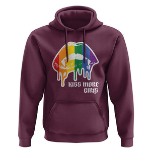 LGBT Lesbian Halloween Hoodie Kiss More Girls Rainbow Vampire Lips TS11 Maroon Print Your Wear