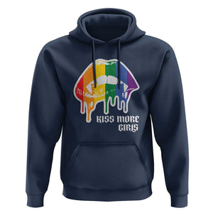 LGBT Lesbian Halloween Hoodie Kiss More Girls Rainbow Vampire Lips TS11 Navy Print Your Wear