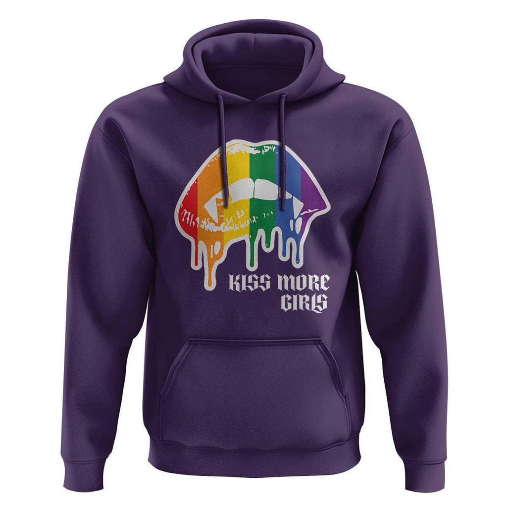 LGBT Lesbian Halloween Hoodie Kiss More Girls Rainbow Vampire Lips TS11 Purple Print Your Wear