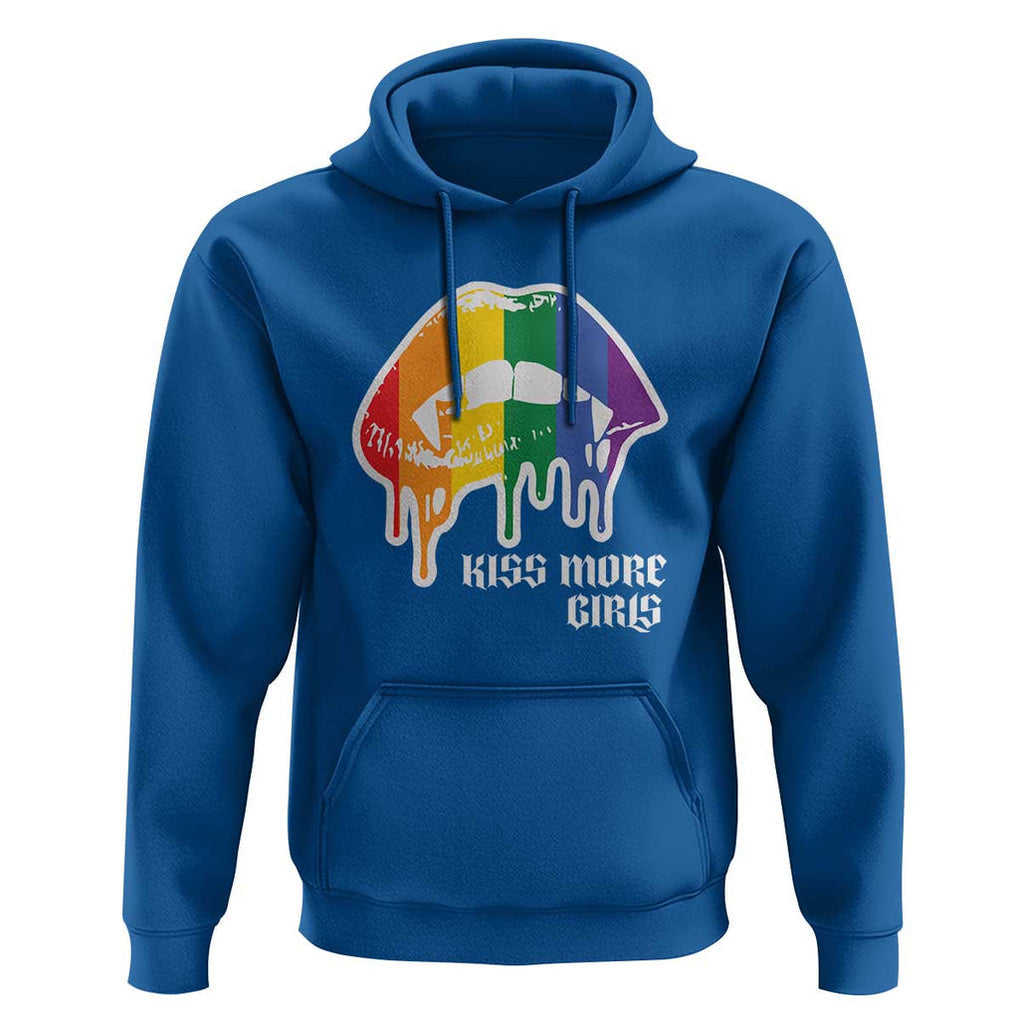 LGBT Lesbian Halloween Hoodie Kiss More Girls Rainbow Vampire Lips TS11 Royal Blue Print Your Wear