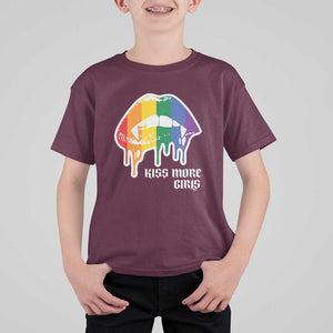 LGBT Lesbian Halloween T Shirt For Kid Kiss More Girls Rainbow Vampire Lips TS11 Maroon Print Your Wear