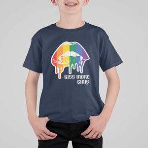 LGBT Lesbian Halloween T Shirt For Kid Kiss More Girls Rainbow Vampire Lips TS11 Navy Print Your Wear