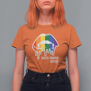 LGBT Lesbian Halloween T Shirt For Women Kiss More Girls Rainbow Vampire Lips TS11 Orange Print Your Wear