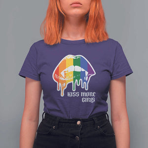 LGBT Lesbian Halloween T Shirt For Women Kiss More Girls Rainbow Vampire Lips TS11 Purple Print Your Wear
