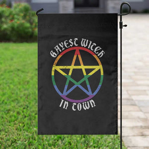Halloween LGBT Garden Flag Gayest Witch In Town Rainbow Pentagram Star TS11 Print Your Wear