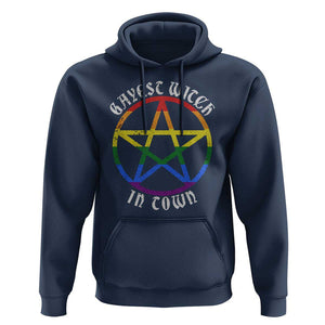 Halloween LGBT Hoodie Gayest Witch In Town Rainbow Pentagram Star TS11 Navy Print Your Wear