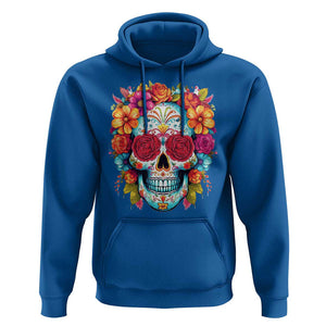 Day Of The Dead Hoodie Sugar Skull Dia De Los Muertos Halloween Rose Flowers TS11 Royal Blue Print Your Wear