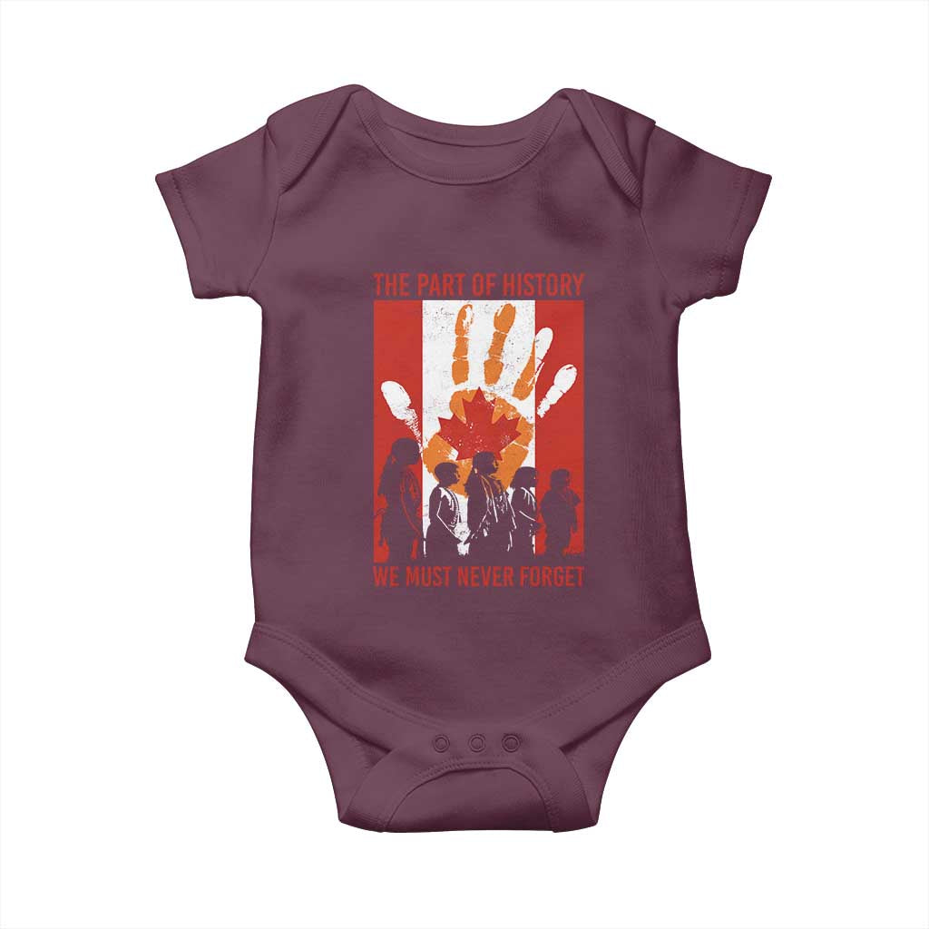 Indigenous Children Baby Onesie The Part Of History We Must Never Forget Canada TS11 Maroon Print Your Wear