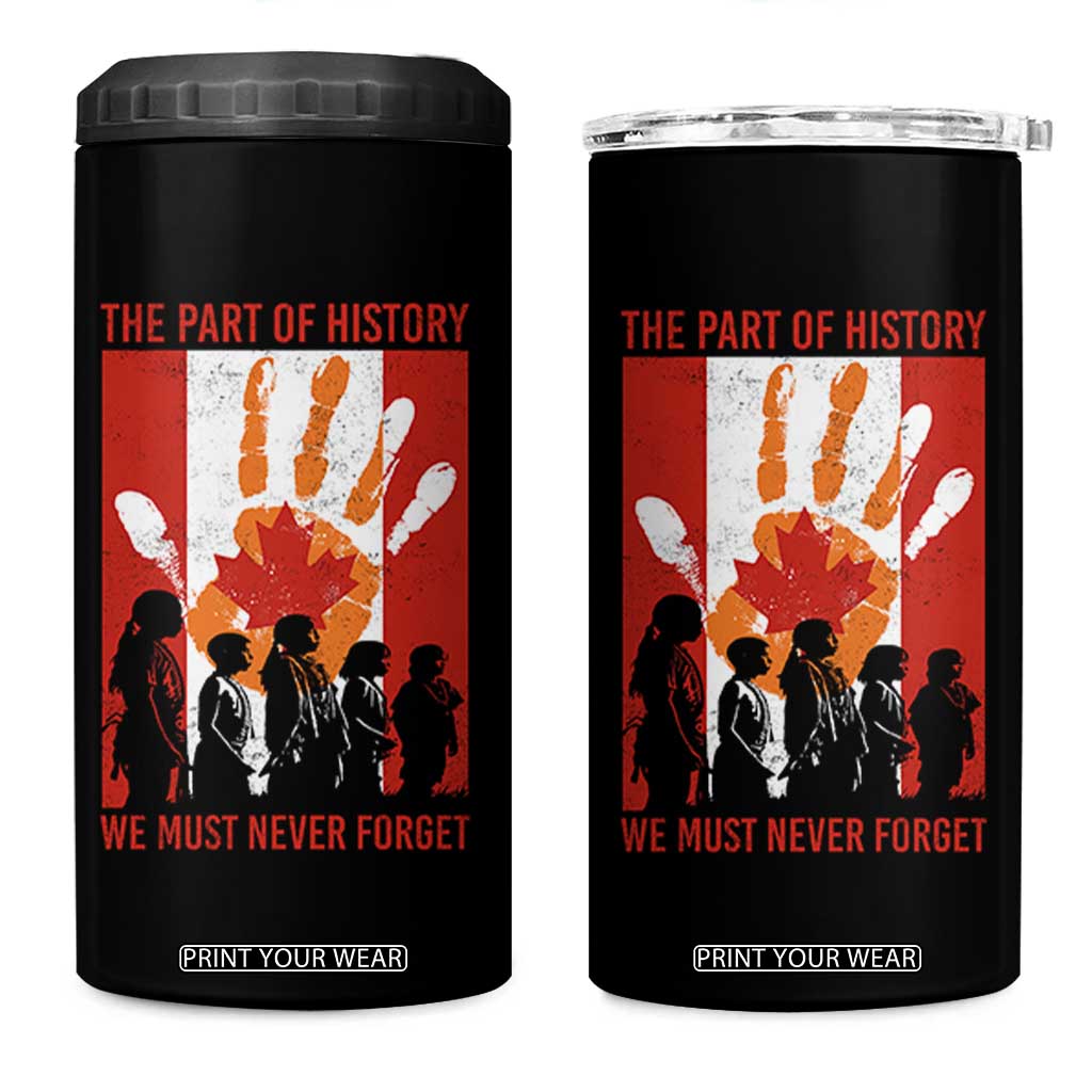 Indigenous Children 4 in 1 Can Cooler Tumbler The Part Of History We Must Never Forget Canada TS11 One Size: 16 oz Black Print Your Wear