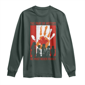 Indigenous Children Long Sleeve Shirt The Part Of History We Must Never Forget Canada TS11 Dark Forest Green Print Your Wear