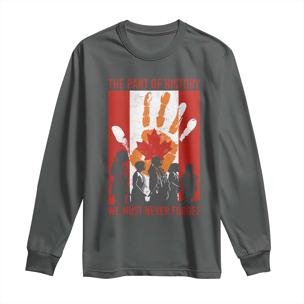 Indigenous Children Long Sleeve Shirt The Part Of History We Must Never Forget Canada TS11 Dark Heather Print Your Wear