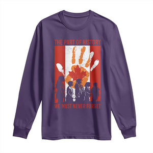 Indigenous Children Long Sleeve Shirt The Part Of History We Must Never Forget Canada TS11 Purple Print Your Wear