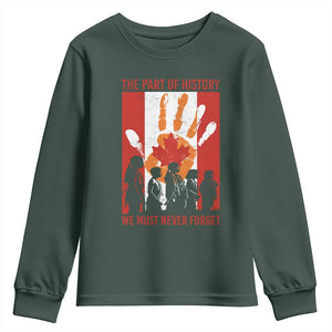 Indigenous Children Youth Sweatshirt The Part Of History We Must Never Forget Canada TS11 Dark Forest Green Print Your Wear