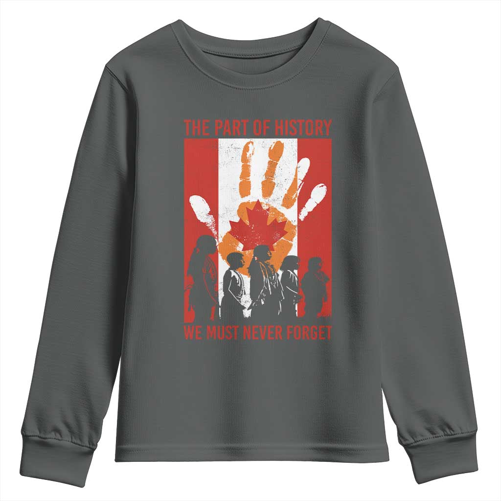 Indigenous Children Youth Sweatshirt The Part Of History We Must Never Forget Canada TS11 Dark Heather Print Your Wear