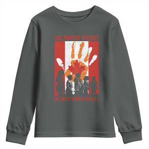 Indigenous Children Youth Sweatshirt The Part Of History We Must Never Forget Canada TS11 Dark Heather Print Your Wear