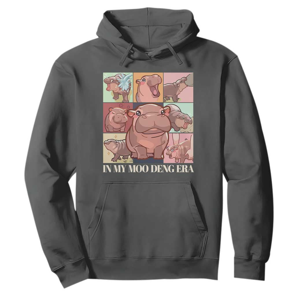 In My Moo Deng Era Hoodie Cute Hippo Zoo Meme Baby Pygmy TS11 Dark Heather Print Your Wear