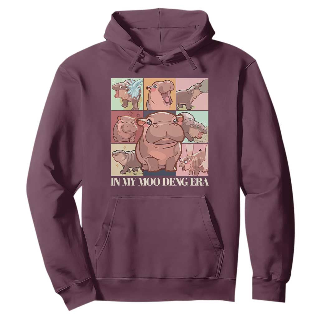 In My Moo Deng Era Hoodie Cute Hippo Zoo Meme Baby Pygmy TS11 Maroon Print Your Wear