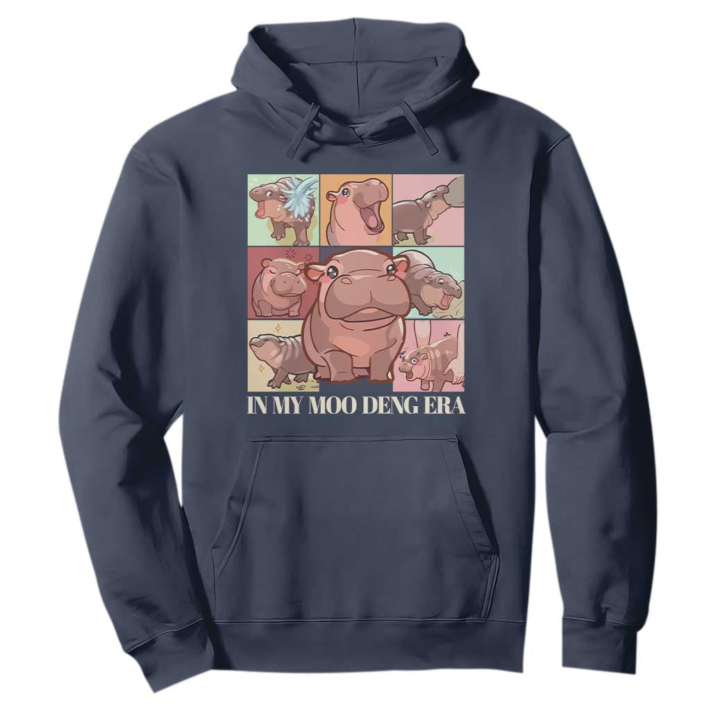 In My Moo Deng Era Hoodie Cute Hippo Zoo Meme Baby Pygmy TS11 Navy Print Your Wear