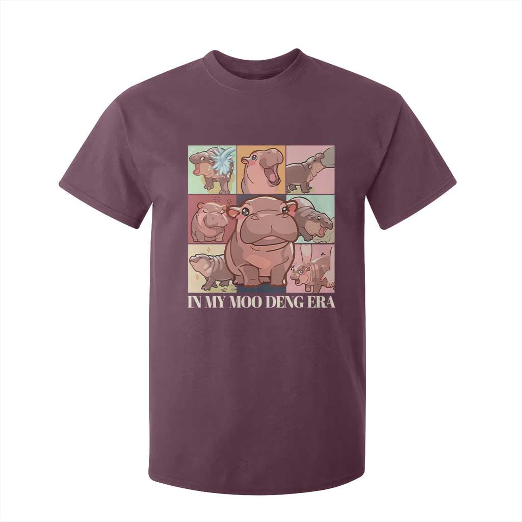 In My Moo Deng Era T Shirt For Kid Cute Hippo Zoo Meme Baby Pygmy TS11 Maroon Print Your Wear