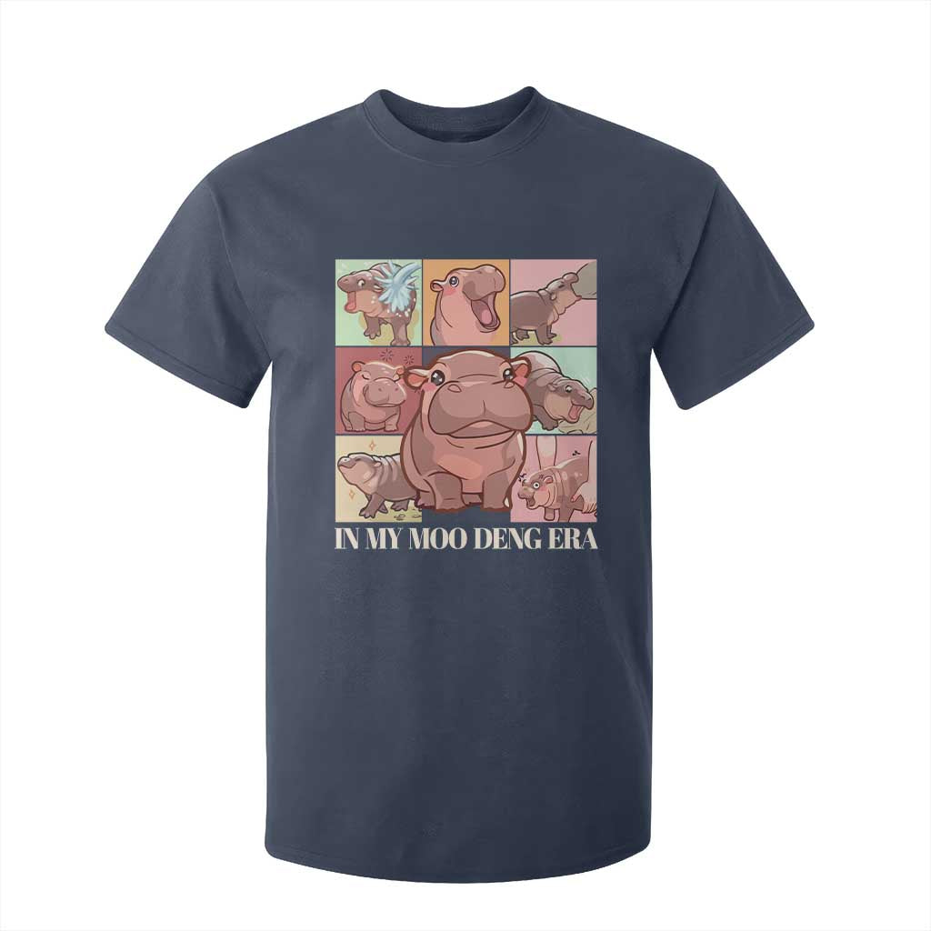 In My Moo Deng Era T Shirt For Kid Cute Hippo Zoo Meme Baby Pygmy TS11 Navy Print Your Wear