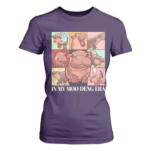 In My Moo Deng Era T Shirt For Women Cute Hippo Zoo Meme Baby Pygmy TS11 Purple Print Your Wear