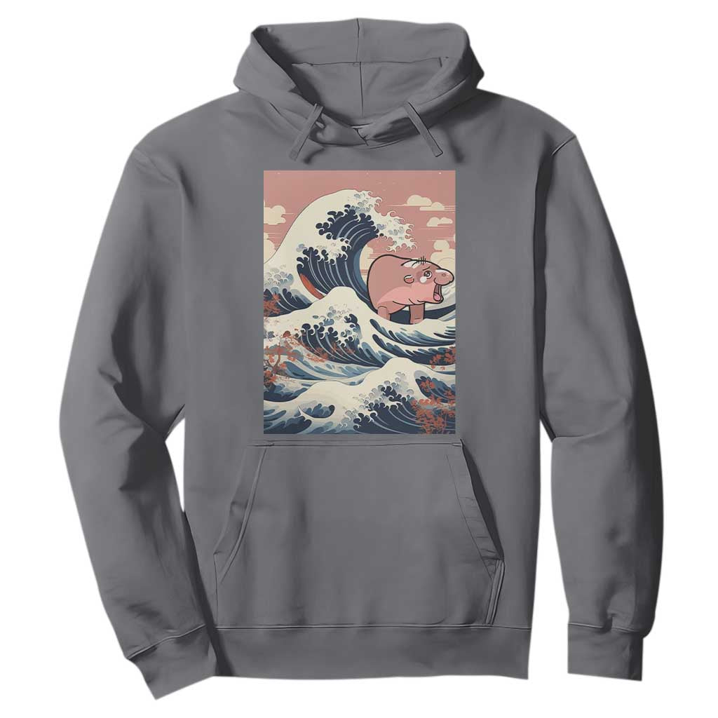 Funny Moo Deng Hoodie Cute Hippo Zoo Meme Baby Pygmy Tsunami TS11 Charcoal Print Your Wear